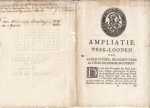 WIJN - Ampliatie werk-loonen der koele-wijnen, brandewijnen en gedisteleerde wateren. (Leiden 1753). WIJN - Ampliatie werk-loonen der koele-wijnen, brandewijnen en gedisteleerde wateren. (Leiden 1753).