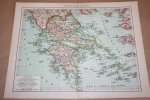  - Oude kaart - Griekenland  - circa 1905