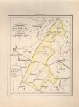  - Kaart van Stedum uit de Gemeente-atlas van Groningen. De gemeentegrens is handgekleurd