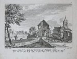 Antoine Radigues (1721-1809), after Jan de Beijer (1703-1780) - [Antique print, etching and engraving] De Oost Poort te Heukelum (West-Betuwe, Gelderland), op Oosterwyk ziende, published ca. 1750.