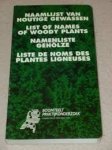 HOFFMAN, M.H.A. & LAAR, H.J. VAN DE & P.C. DE JONG & FRED GEERS - List of names of woody plants. Naamlijst van houtige gewassen. Namenliste gehölze. Liste de noms des plantes ligneuses.