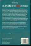 Clancy Tom  *  Een Russische onderzeeër boordevol zeer geavanceerde apparatuur,bevindt zich op de bodem van de Oceaan - De jacht op de Red October, een huiveringwekkende thriller,waarin hij door zijn rijke verbeeldings kracht en een gedegenkennis van geavanceerde technologie een veelzijdige wereld vol dramatische wendingen weet te creëren