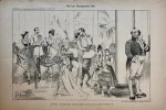 Braakensiek, Johan (1858-1940) - [Original lithograph/lithografie by Johan Braakensiek] Op het Europeesch Bal, 5 September 1897, 1 pp.