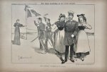 Braakensiek, Johan (1858-1940) - [Original lithograph/lithografie by Johan Braakensiek] Een blijde boodschap en een vrome wensch, 8 Juli 1894, 1 pp.