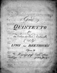 Beethoven, Ludwig van: - [Op. 29] Grand quintetto per due violini, due viole, e violoncello. Opera [handschr.:] 29