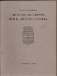 Formsma, W.J. - De oude archieven der gemeente Hasselt