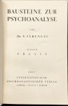 FERENCZI, Sándor - Bausteine zur Psychoanalyse. Band II: Praxis.