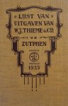 THIEME - Lijst van uitgaven van W.J. Thieme