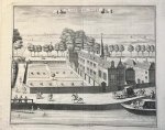 Gerrit van Giessen (1692/3-ca. 1750) - [Antique print, etching, The Hague] 'T Leproos-Huis (Gezicht op het Leprozenhuis te Den Haag), published around 1736, 1 p.