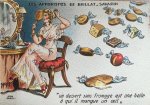 [Vintage chromos, Paris, Jean] - [Vintage menu/postcard, ca 1950] Les Aphorismes de Brillat-Savarin by Jean Paris, 100 x 150 mm. Vintage chromo print. fromage.