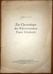 Ratz, Erwin: - Zur Chronologie der Klaviersonaten Franz Schuberts. Sonderdruck aus der Österreichischen Musikzeitschrift