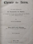 Zimmermann, W.F.A. - Chemie für Laien. Eine populäre Belehrung über die Geheimnisse der Chemie, deren Aufschlüsse über ... Foto des VerkäufersAnzahl: 1 Chemie für Laien. Eine populäre Belehrung über die Geheimnisse der Chemie, deren Aufschlüsse über das innere Leben....