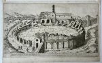 Etienne Duperac (1535-1604) - [Antique print, etching/es, Rome, after 1614] Vestigij d'uno Amphiteatro, nominato da gli Antichi Castrense ... [Series title: I vestigi dell'antichita di Roma raccolti et ritratti in prospettiva con ogni diligentia da Stefano Dv Perac parisin...