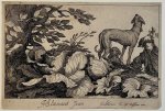 Frederick Bloemaert (ca. 1615-1690), after Abraham Bloemaert (1566-1651) - Antique print, engraving | A man with two dogs, published ca. 1650, 1 p. Frederick Bloemaert (ca. 1615-1690), after Abraham Bloemaert (1566-1651) - Antique print, engraving | A man with two dogs, published ca. 1650, 1 p.