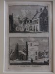 Oudewater. - 't Stadhuis te Oudewater/ De Gevangen Toren te Oudewater, 1745.