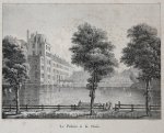 Jacques Sturm (1808-1844) - Antique print, lithography | Le Palais a la Haie (Binnenhof en Lange Vijverberg The Hague), published 1825, 1 p.