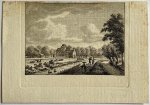 J. Bulthuis, K.F. Bendorp - Antieke prent Friesland: Oud Kamminga Burg te Leeuwarden (zonder tekst).