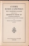 Gasparri, Pietro (Hrsg.) - Codex iuris canonici. Pii X Pontificis Maximi iussu digestus Benedicti Papae XV auctoritate promulgatus. Praefatione Petri Gasparri et indice analytico-alphabetico auctus.
