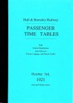  - Hull & Barnsley Railway, Passenger Time Tables, 1921