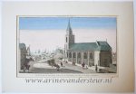  - [Handcolored Opticaprent/Optical view The Hague/Den Haag] LE PORT DE SCHEVENINGUE (Haven van Scheveningen, Oude Kerk Keizerstraat 8 Scheveningen), published ca. 1770.