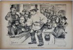 Braakensiek, Johan (1858-1940) - [Original lithograph/lithografie by Johan Braakensiek] Gember-proeven op de Japansche Veiling te Amsterdam, 9 December 1888, 1 pp.