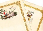 BRIEFPAPIER voor de LIEFHEBBER - Twee bladen Frans liefdesbriefpapier. 19e eeuw.