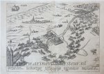 Frans Hogenberg (1535-1590) - [Antique print, engraving] A view on Delft, The Hague (Den Haag) and Leiden, (plate 24), published 1574.