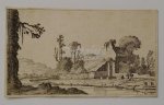 SCHEYNDEL, GILLIS VAN, - Landscape with ruin transformed to a farm