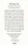 KIS OF MISZTOTFALU, Nicholas - 'I considered to what purpose my well-wishers at home had recommended me a close acquaintance with typography (...)'. Signed by Whitehouse, Caflisch and Baudin).