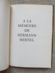  - A LA MÉMOIRE DE HERMANN HERTEL