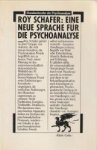 SCHAFER, ROY - Eine neue Sprache für die Psychoanalyse