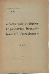 Donnet, Fernand - Note sur quelques tapisseries Bruxelloises à Barcelone