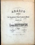 Beethoven, Ludwig van: - [Op. 15. Adagio. Arr.] Adagio favori tiré du premier concerto pour le piano. Op. 15. À deux mains