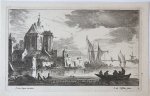 Visscher, Johannes de (1633-1692) after Goyen, Jan van (1596-1656) - [Antique print, etching and engraving]A church on a river. [Regiunculæ Amoenissimæ eleganter delineate Johanne van Goyen et æri incisæ per Johannem de Visscher], published after 1653.