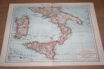  - Oude kaart - Beneden-Italië  - circa 1905