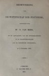 Rees, O. van - Redevoering over de wetenschap der statistiek [...] Utrecht C. van der Post Jr. 1860