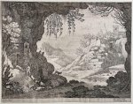 Willem van Nieulandt II (ca. 1584-1635) [Terranova], after Paul Bril (1554-1626), Anton Goetkint (fl. 1598 - 1644) [Bonenfant] - Antique print, etching I Italian landscape from a grotto, published c. 1605, 1 p.