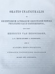 Herwerden, Henricus van - Oration 1864 | Oratio inauguralis de recentiorum literarum cognitione futuro philologo haud contemnenda [...]. Oratie Henricus van Herwerden.