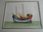 N.v.t. - Chinese Jonk. Aquarel op rijstpapier