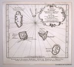 BELLIN, N. & SCHLEY, J. VAN DER, - Carte des isles de Comore Johanna ou Anjouan Mohilla ou Moaly et Mayote. Dressée sur les remarques des navigateurs. Kaart van de eilanden Komoro, Anjuan, Moelia, en Mayotta.
