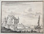 Anonymous artist - [Original drawing] River landscape (rivierlandschap), ca 1650-1740.