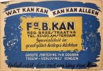 KAN, Fa. B. - Wat Kan kan, kan Kan alleen. (Raambiljet).