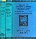 Rhys, Ernest. - Essays & Belles-Lettres English & other critical essays by Thomas Carlyle.