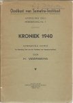 VEERSEMA, H. - Kroniek 1940. Oostkust van Sumatra-Instituut. Afdeeling Deli - Mededeeling No. 1.
