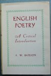 Bateson, F.W. - English poetry / A critical introduction Bateson, F.W. - English poetry / A critical introduction