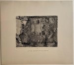 Jacobus Ludovicus Cornet (1815-1882) - Antique print, etching | Canal running under a house; 'Canal passant sous une maison', published 1851, 1 p.