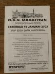  - Programma OSV Marathon 19 januari 2002