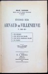 René Verrier - Etudes sur Arnaud de Villeneuve v. 1240 - 1311