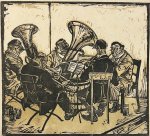  - Modern print, chiaroscuro woodcut | A winds concert, published 1986, 1 p.