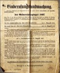 CONVOCATION NOTICE AUSTRIA - Einberufungskundmachung des Geburtsjahrganges 1897, Sankt Pölten. (Plakat).
